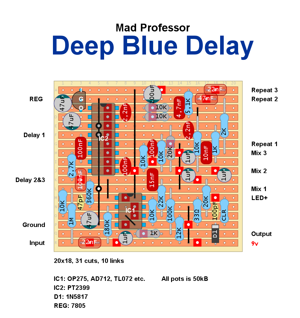 Dirtbox Layouts: Mad Professor Deep Blue Delay